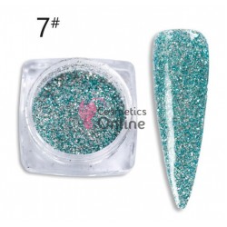 Decor pentru unghii NADP027OO sclipici Holografic Diamond - Turcoaz